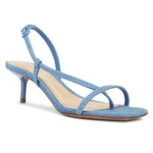 SCHUTZ Heloise Blue Denim Slingback Kitten Heel Sandal SZ 9